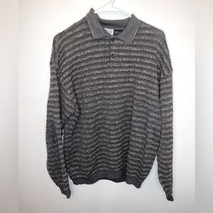 VTG St. Croix Knits Men’s Brown/Gray Long Sleeve Sweater Cotton/Wool Mix Size L